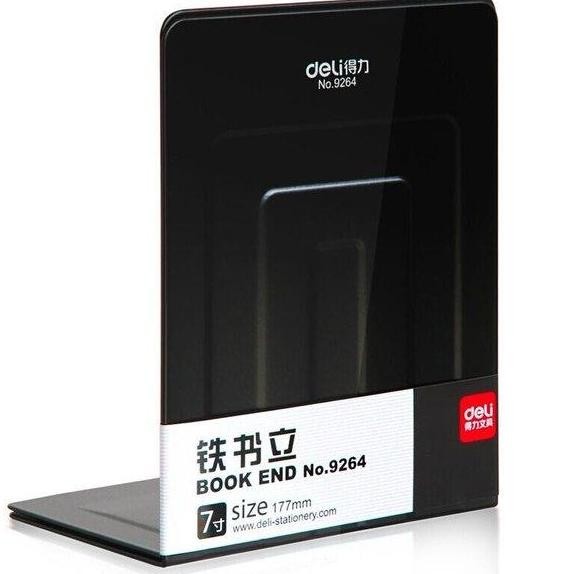 

BRG BARU Pembatas Buku Besi Book End Book Stand DELI 9264 HItam
