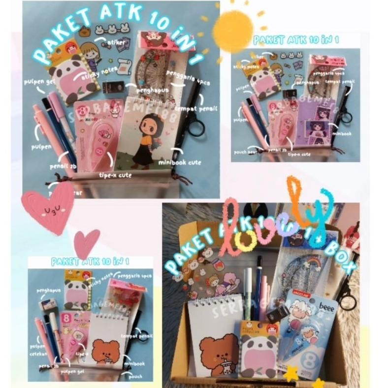 

Cocok Serbagemes88 - Set Alat Tulis 10 In 1 Lengkap / Stationery Untuk Hadiah / Hampers Kado Gift / Paket Alat Tulis / Alat Tulis Paket / Sekolah / Stationery Set Aesthetic