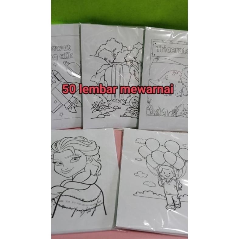 

Premium 50 Lembar Mewarnai Plus Pensil Warna/Crayon/Spidol