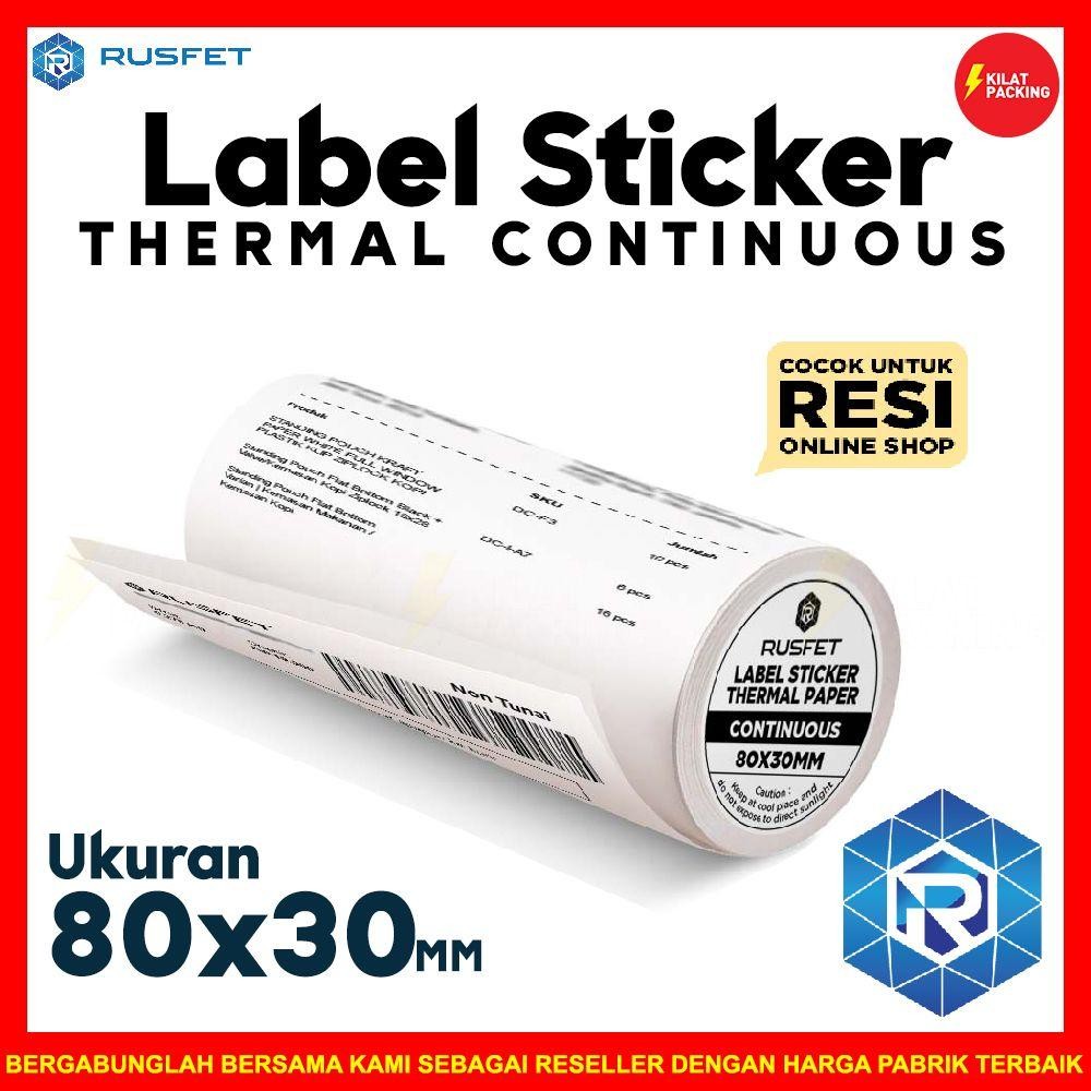 

Label Sticker Stiker Thermal Continuous 80X30 Rusfet Lebel Satuan