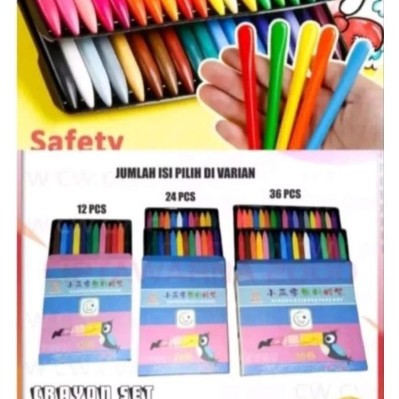 

Garansi Krayon Plastik Tidak Megotori Tangan 12/24/36 Warna
