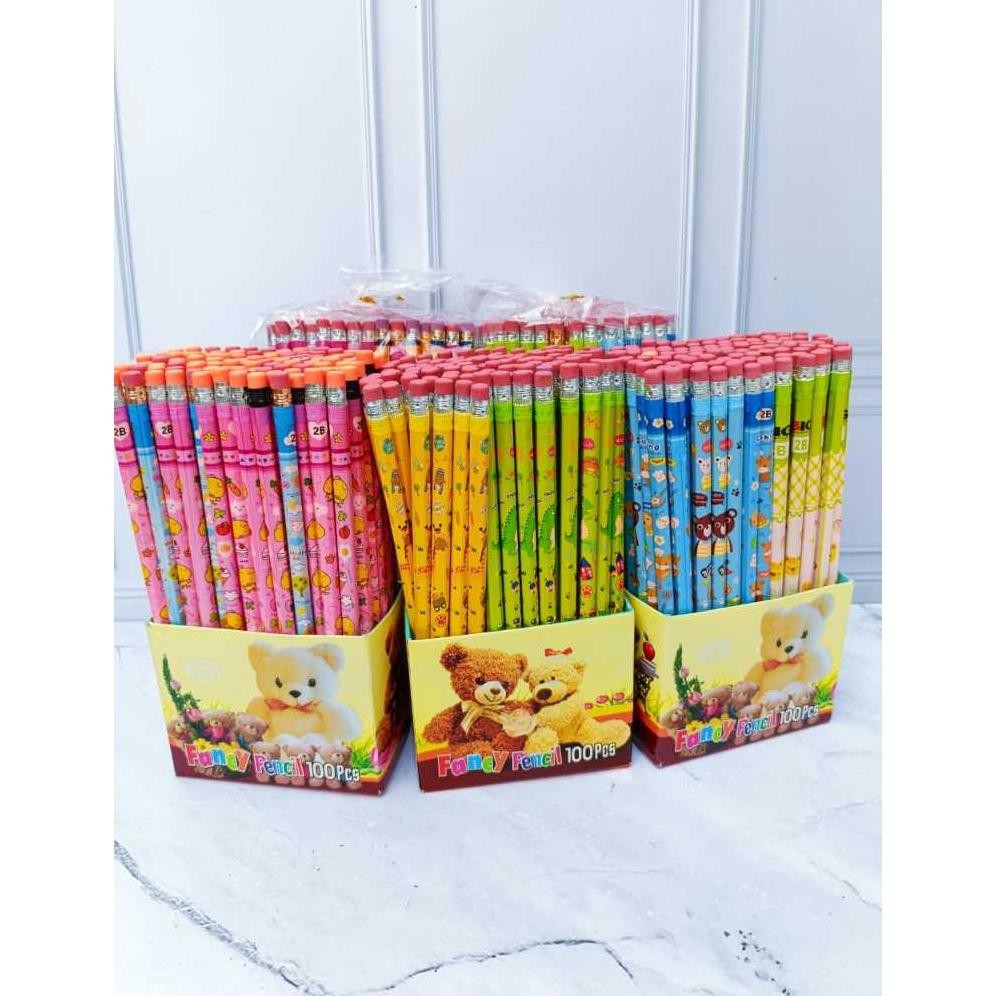 

Satisfaction Promo Isi 50 / 25 Pcs Pensil 2B Karakter Fancy Ada Penghapus