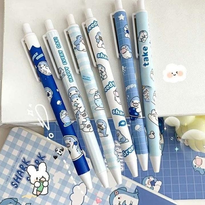 

Original Ats Pulpen Set Karakter Lucu Pulpen Mekanik Isi 6Pcs Bolpoin Gel