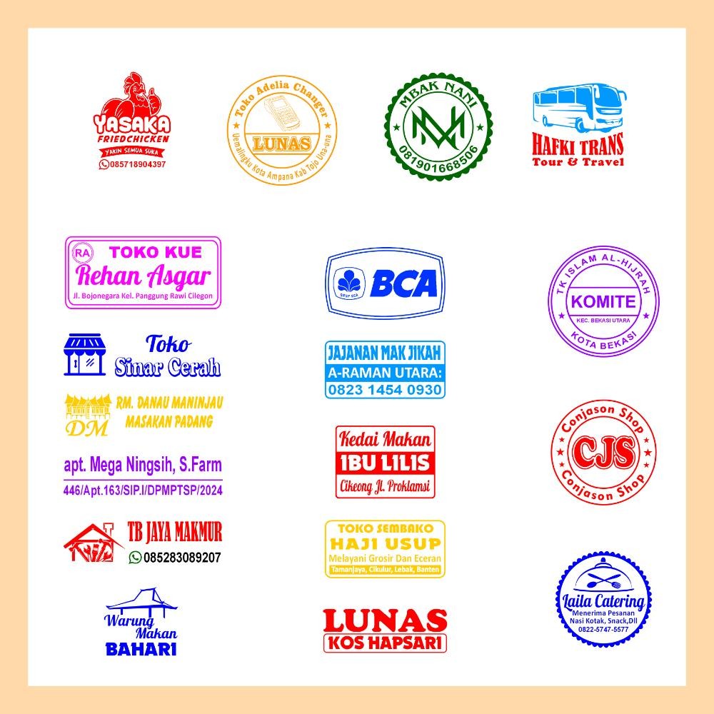 

Elegan Stempel, Stempel Otomatis Design Custom, Free Tambah Warna