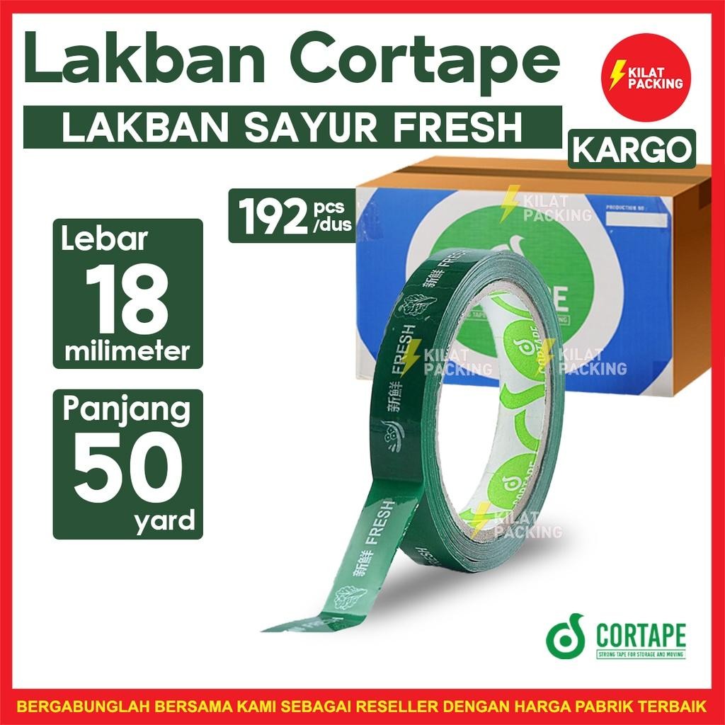 

Lakban Sayur Fresh (Merk : Cortape Uk 18Mm X 50M ) Isolasi Sayur Dus