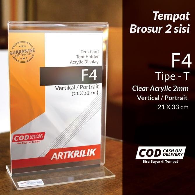 

HRG DISKON TEMPAT BROSUR / TENT HOLDER / TENT CARD AKRILIK DISPLAY 2 SISI F4