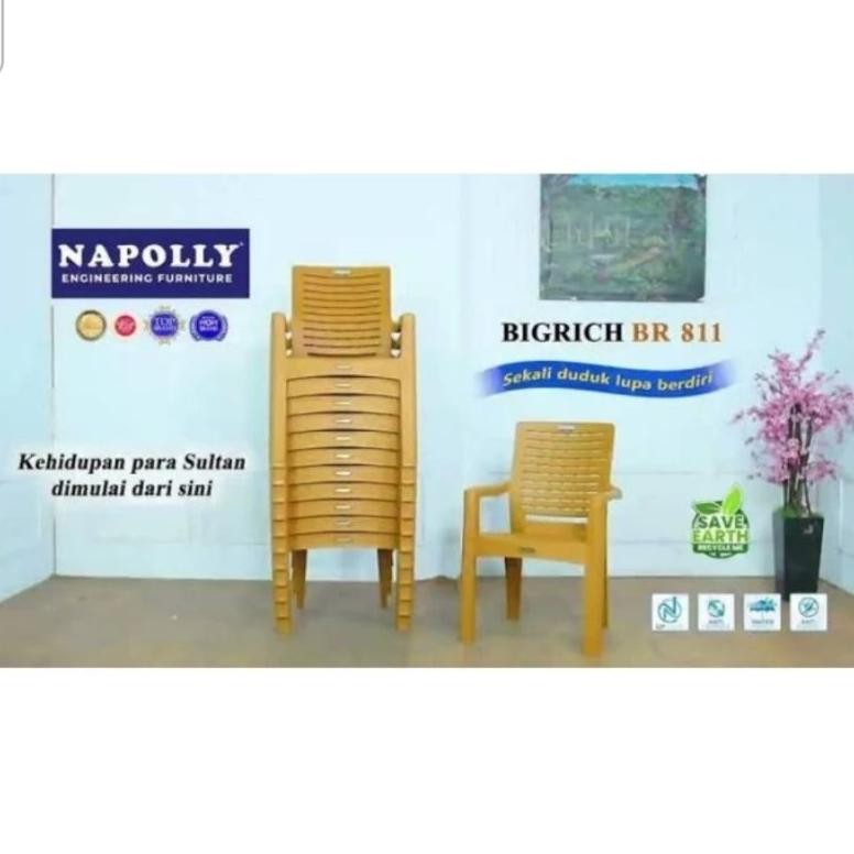 NEW Kursi Teras Tebal Big Rich BR 811 BR811 Motif Urat Kayu Merk Napolly