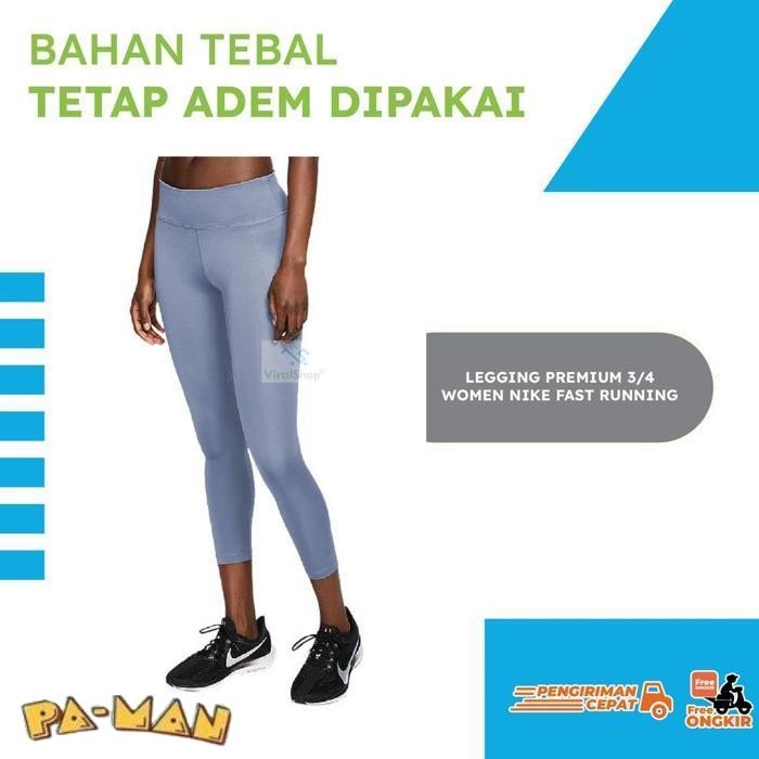 NEW LEGGING PREMIUM CEWE 3/4 WOMEN NIKE FAST RUNNING LEGGING HIGH WAIST