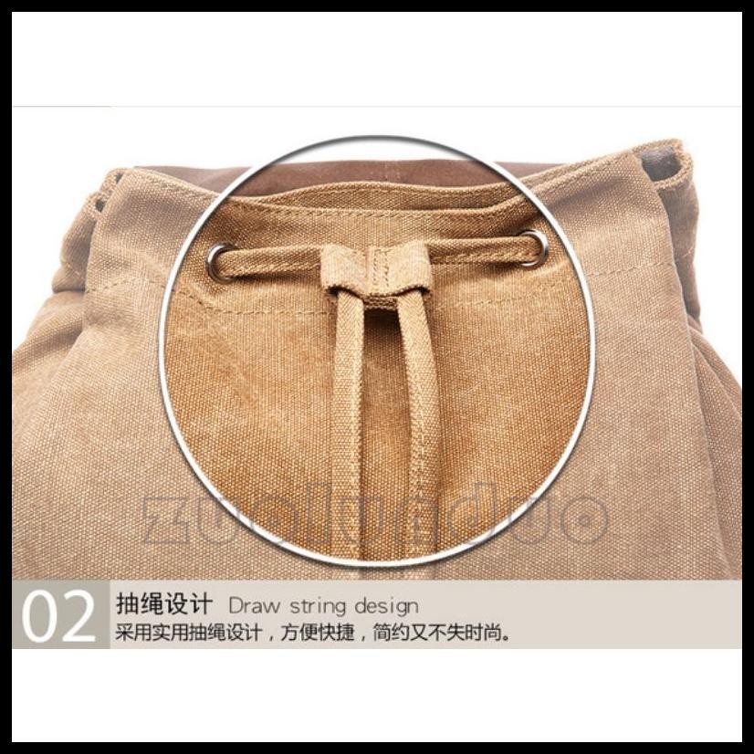 TAS RANSEL KANVAS KLASIK PRIA BACKPACK VINTAGE PRIA PLUS RAIN COVER