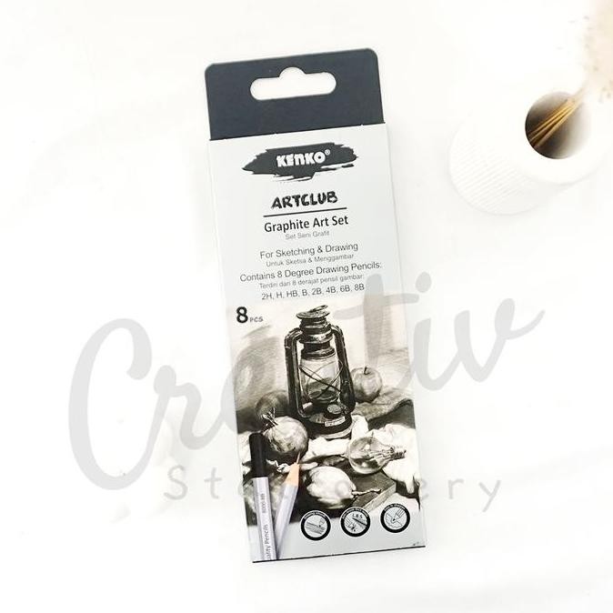 

New Collection !!! Kenko Pensil Sketsa Drawing Pensil Artclub 8 Pcs 8000-8S