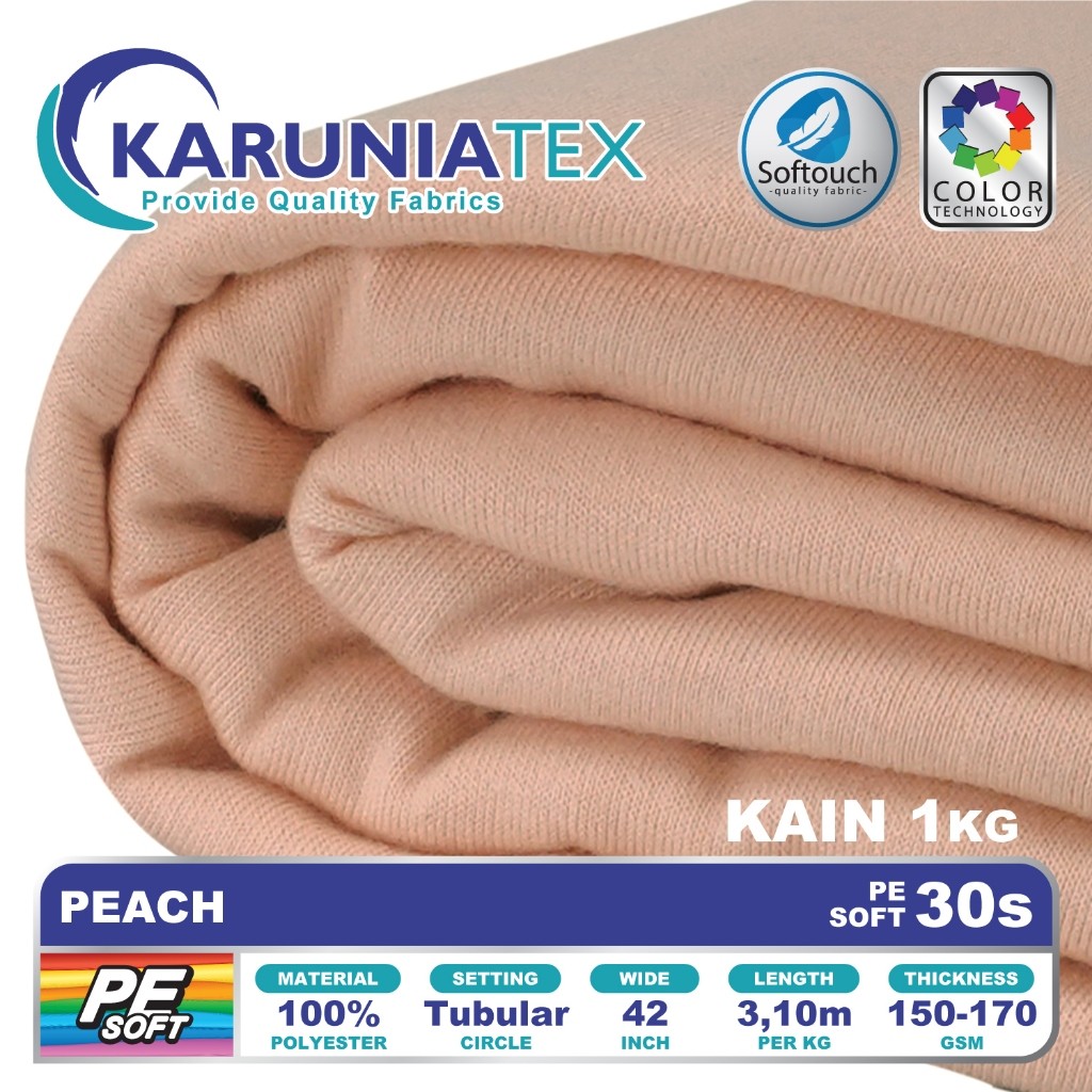 Kain Kaos PE Soft 30s Kiloan | Peach | Karunia Textile