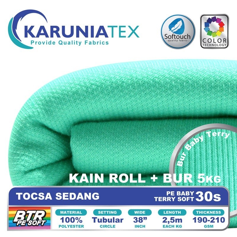 Kain Baby Terry PE Soft 30s Roll + Bur 5KG | Tosca Sedang | Karunia Textile