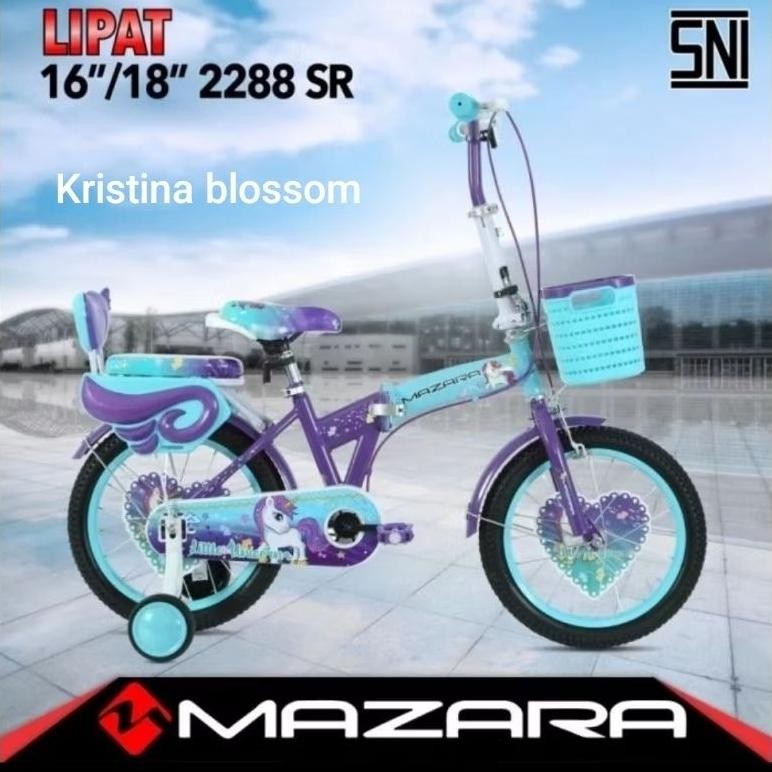 Sepeda lipat 16 18  inch Folding bike mazara 18 inch 2266 MG 2288 GM Perempuan Laki
