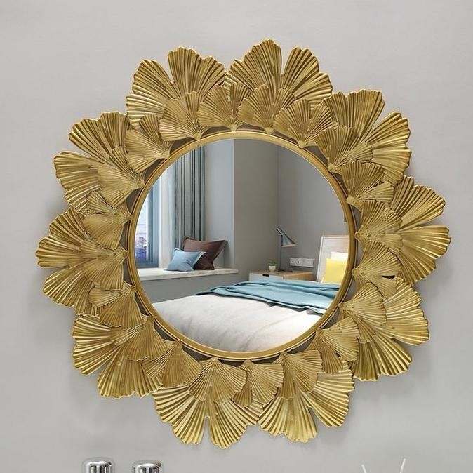 Cermin Dinding Bulat Gold /Cermin Dinding Kotak / Kaca Cermin Asli / Minimalis Cermin Aesthetic Co