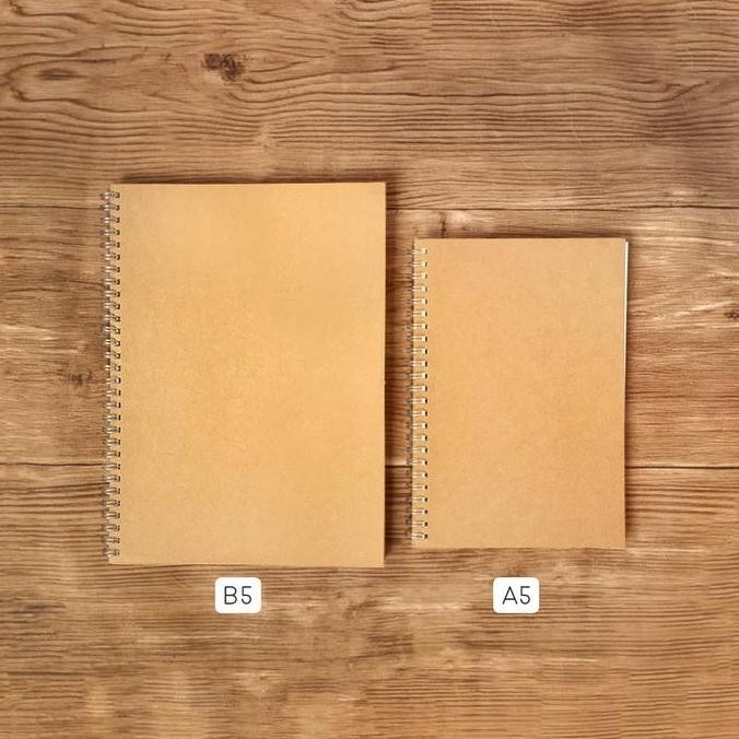 

Spot Barang !!! Kraft Cover Spiral Grid Notebook [Creativ]