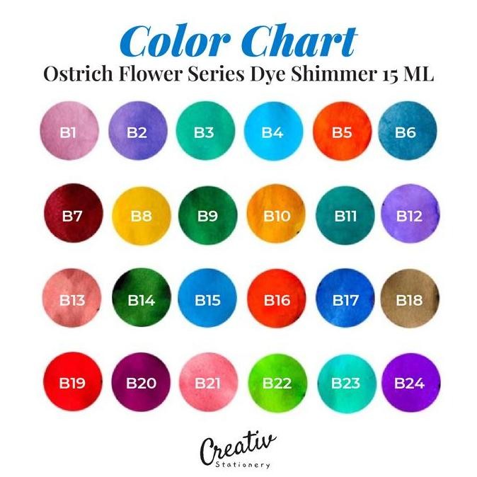 

New Collection !!! Ostrich Tinta Kaligrafi Warna Seri Flower Shimmer Series Colorful Ink 15 Ml Calligraphy