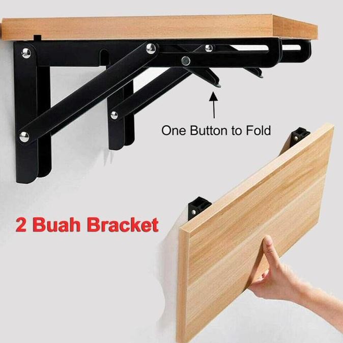 Siku Engsel Rak Dinding Tembok Lipat Stainless Bracket Hook Siku Besi