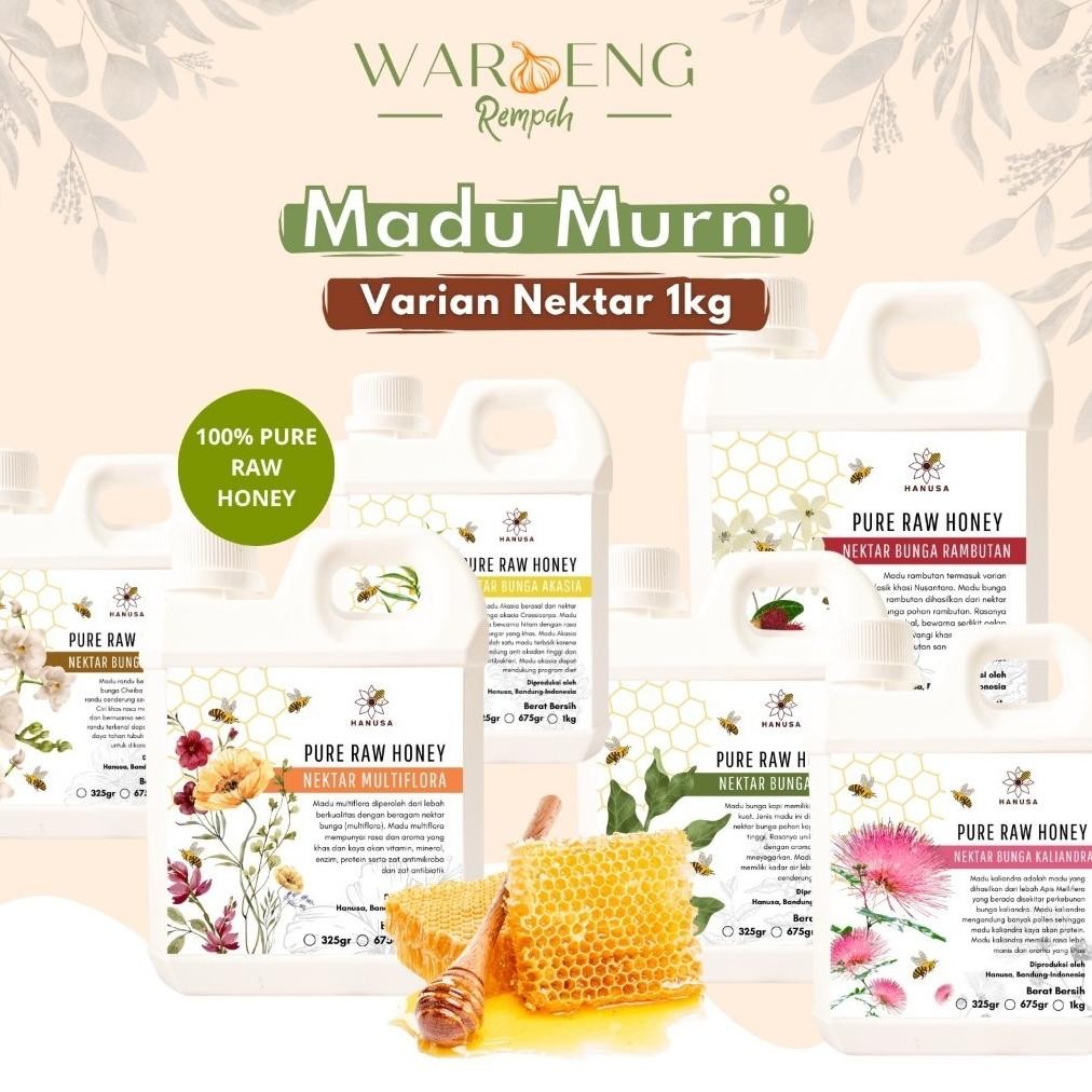 

Hanusa - 1kg Madu Murni Varian Raw Honey Asli / Waroeng Rempah Murah - Rempah MSH
