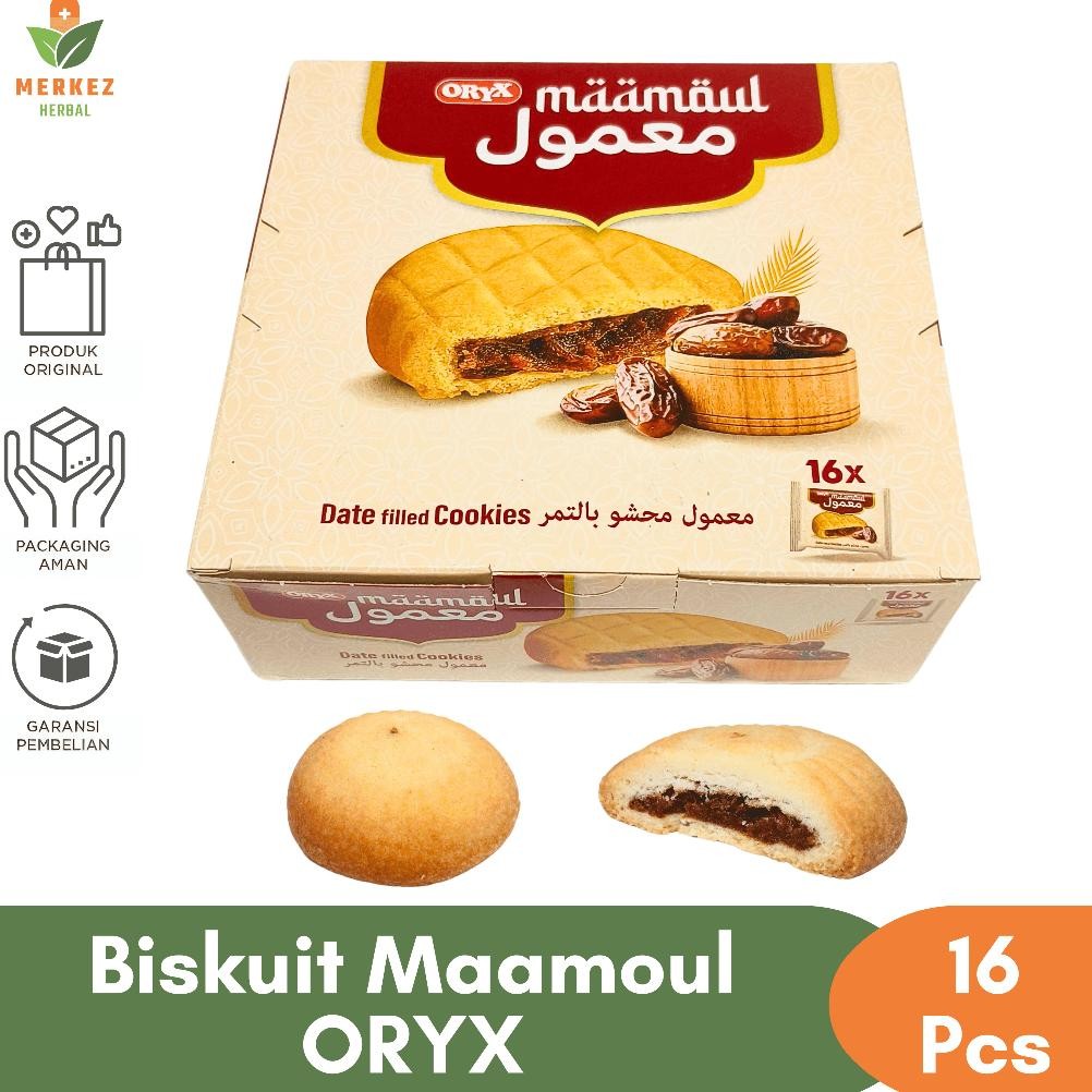 

READY STOK Biskuit Maamoul Mamoul Al Batal Makanan Snack Cemilan Kue Jajanan Arab Kurma 1 Box Isi 16 Pcs Siap kirim