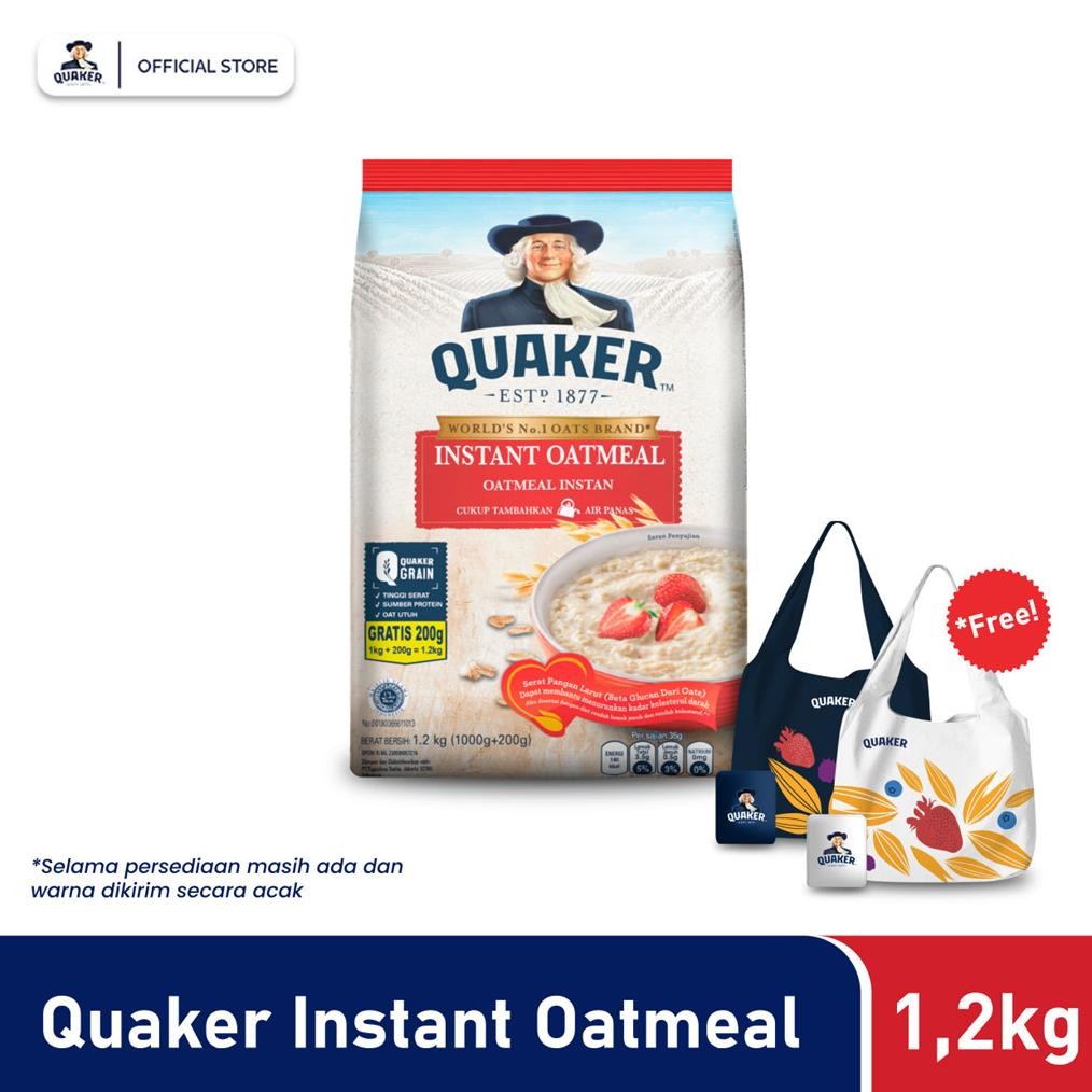 

TERMURAH Quaker Instant Oatmeal 1200 Gr Tinggi Serat Siap kirim