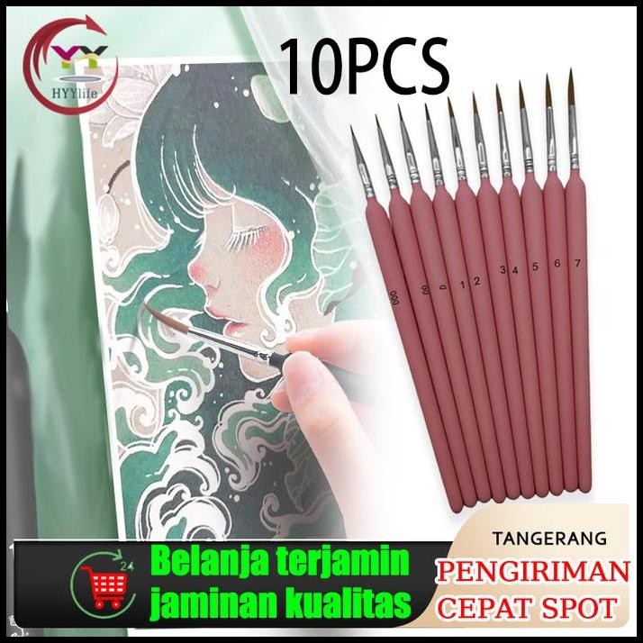 

Wolf Hair Hook Line Pen Paint Brush /Kuas Detail Bulu Serigala Size