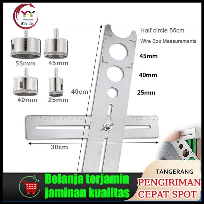 

Hole Locator Adjustable Tile Hole Locator Puncher Ruler