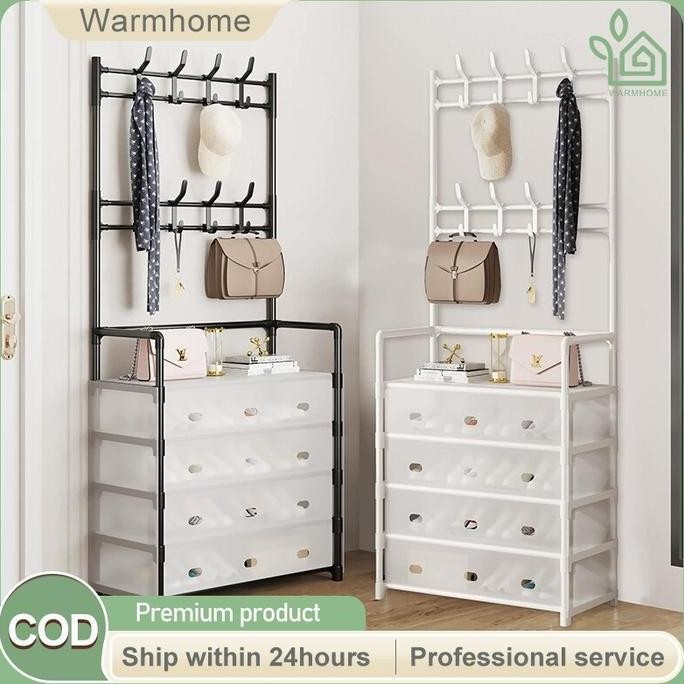 COD Rak Penyimpanan rak sepatu tertutup anti debu Pakaian Gantung Rak Sepatu Rak Sepatu Hanger Tas T