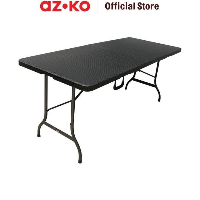 AZKO Krisbow Meja Lipat Rotan - Hitam