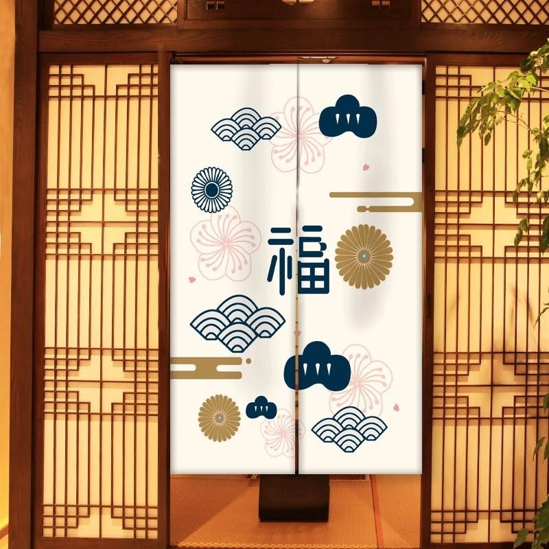 Gorden Motif Jepang 85*150Cm Tirai Jepang Tirai Pintu Dapur Jepang  Tirai Hordeng Pintu Kamar