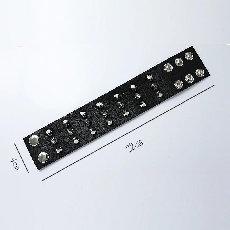 Gelang Kulit Punk Gelang Spike 3 Baris Paku Bracelet Gelang Gothic Gelang Duri Punk Gelang Spike Pun