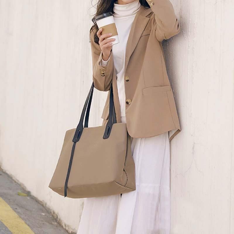 Wanita Tas Laptop Bahu Premium Nilon Oxford Style Tote Bag Anti Air Tas