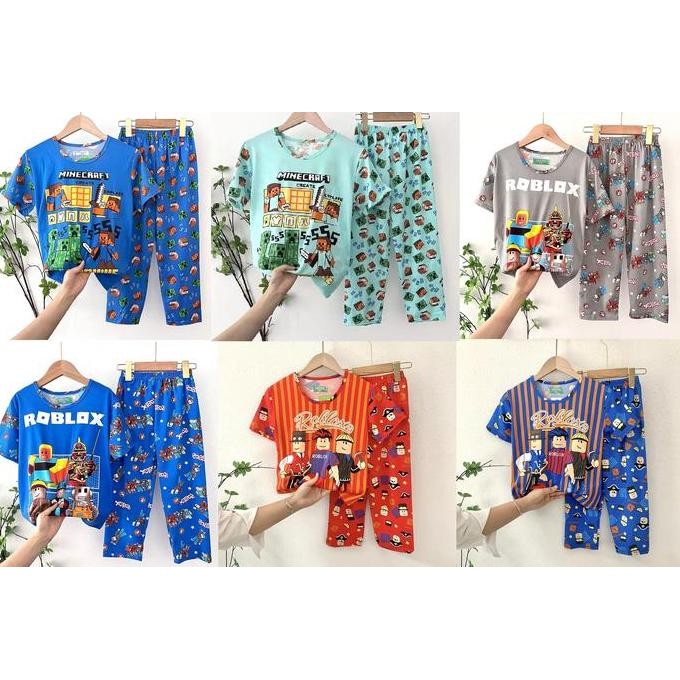 Setelan Baju Tidur Piyama Anak Roblox Minecraft