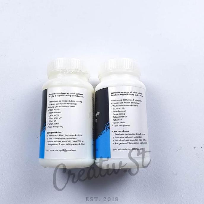 

Ready Stock !!! Indra Pernis Pelapis Akhir Cat Lukis Akrilik Doff Dan Glossy 100 Ml