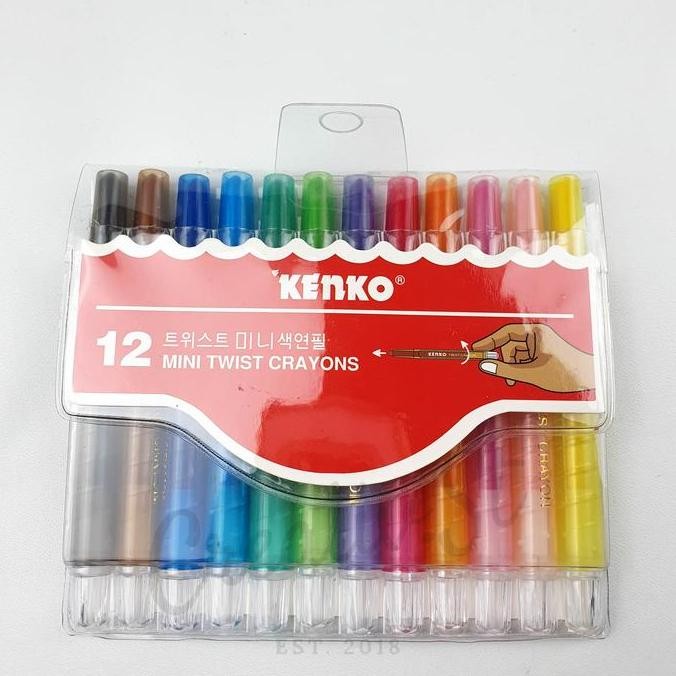 

Spot Barang !!! Kenko Crayon Putar Kecil Mini Twist Crayons 12 Warna