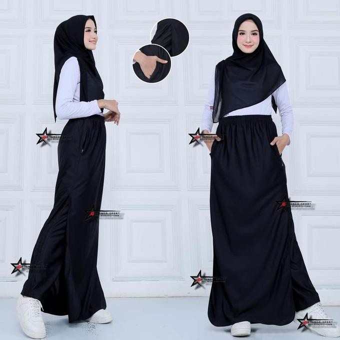 Rok Celana Olahraga Senam Muslimah (ROCELA) / Celana Rok Training Olahraga / Bawahan Olahraga Panjan