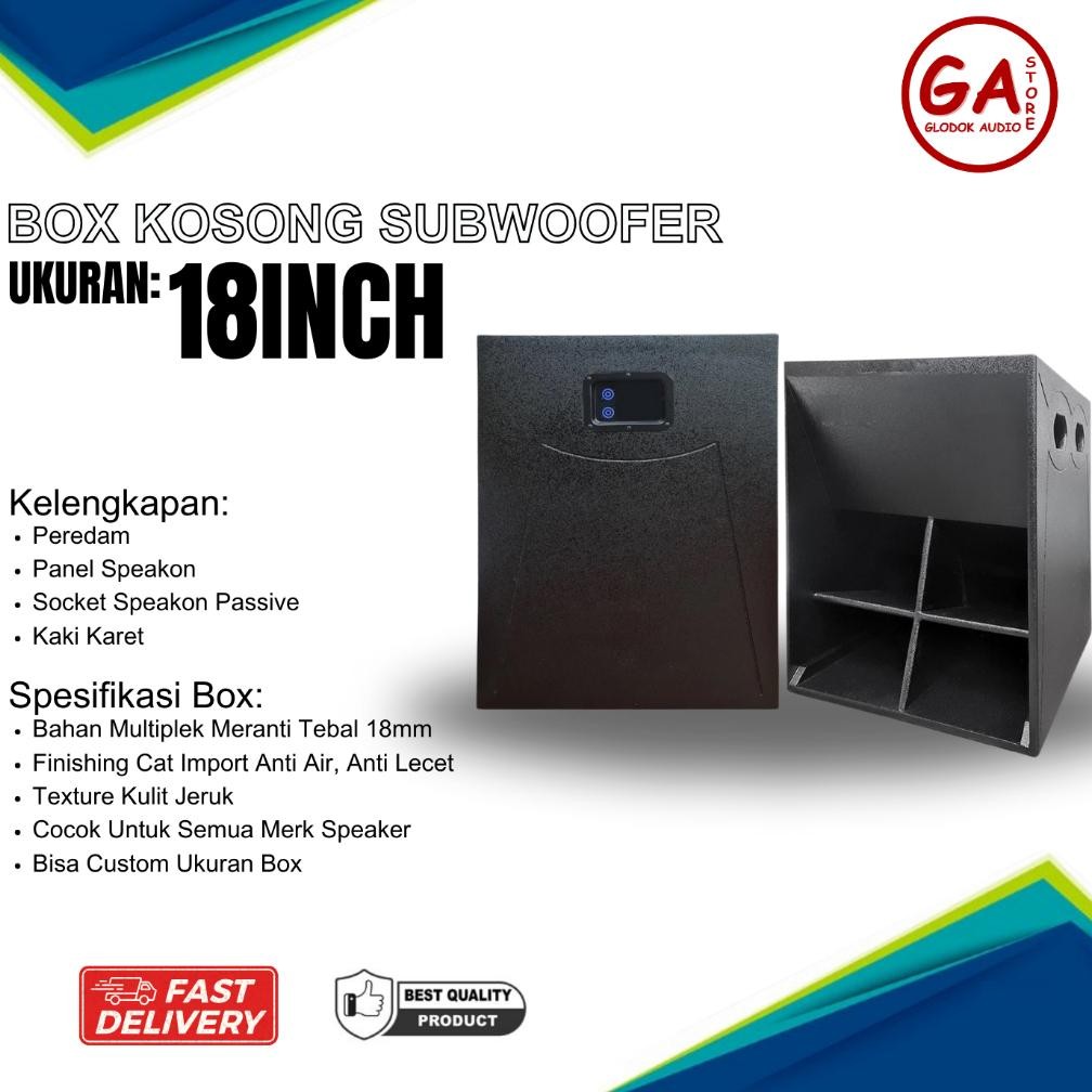 ''Terlaris" Box Kosong Subwoofer Speaker Pasif Turbo 18 Inch Bahan Kayu Meranti Kokoh Kuat | Ga Mura