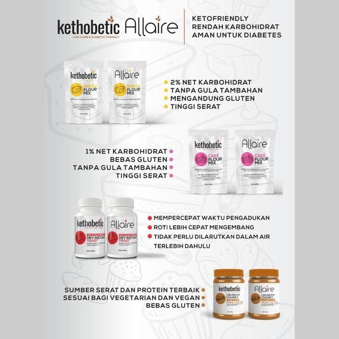 

Grosir Tepung Rendah Karbohidrat 1Kg Allaire Bread Flour Untuk Keto