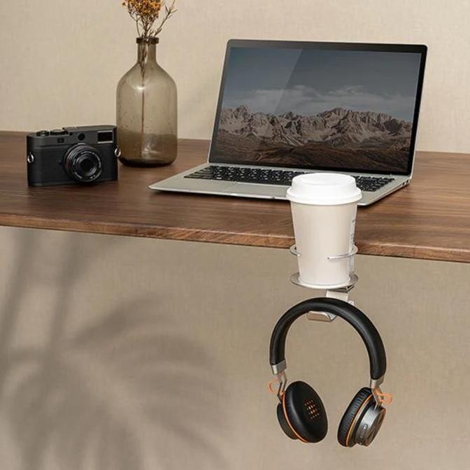 

Headphone Hanger Glass Cup Holder Deskmount Jepit Meja OXIMUS C70S Aluminium Accessories Headset Earphone Bass GGS
