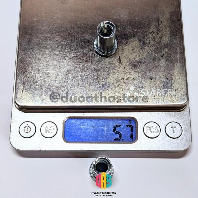Rivet Nut Putih M8 / Insert Nut M8 / Mur Rivet M8 / Mur Furniture M8