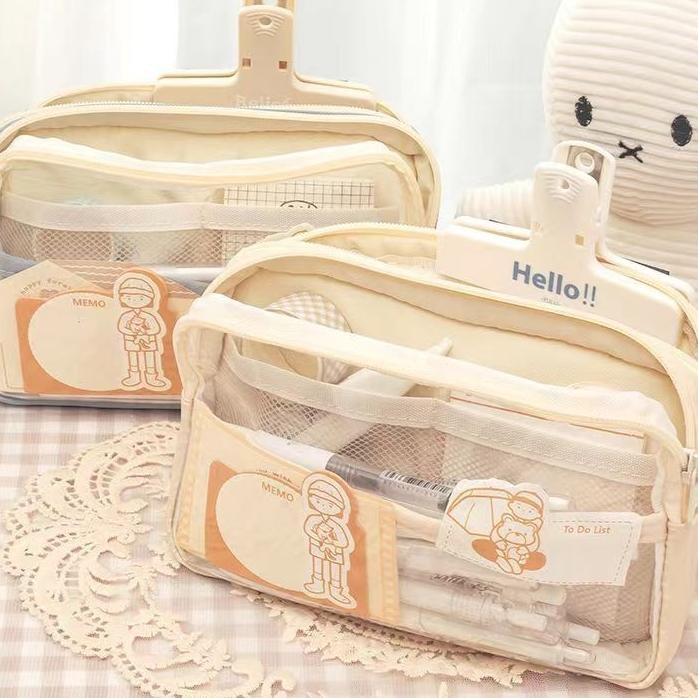 

Carat Apaita Bea Ota Il Tranparan Aethetic Cil Cae Large Tempat Il Pouch Lucu Tationery Organizer
