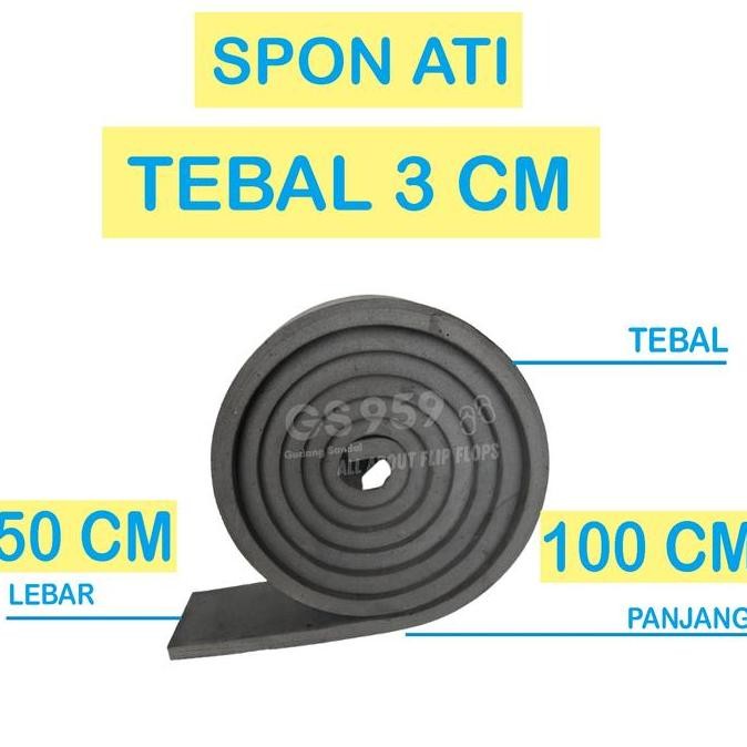 Sale Spon Ati / Busa Ati / Spon Eva Tebal 3 Cm Hitam Ukuran 50 Cm X 100 Cm
