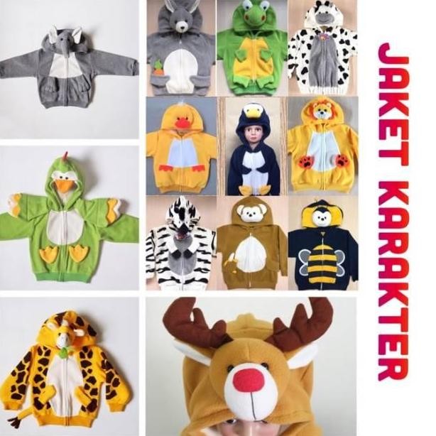 Grosir Jaket Anak Bulu Karakter Hewan Motif Lucu - Usia 6-24 Bulan