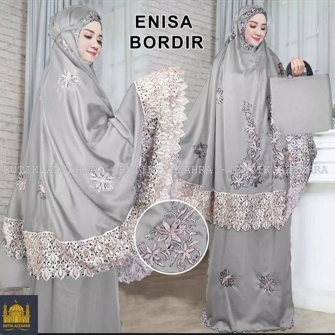 new BUTIK.AZZAHRA MUKENA DEWASA ENISA LUNA MAYA RENDA BORDIR SITI KHADIJAH PASTEELENA Atasan Lembut 
