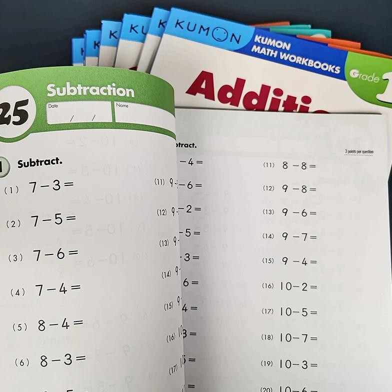 Kumon Calculation Math Workbooks English Book Math Problems Exercises Teaching Books G1-g4 For Age 6