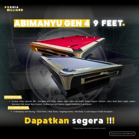 Meja Billiard 9ft Lokal Abimanyu Gen 4 | MEJA BILYAR LOKAL 9FEET MEJA BILLIARD 9FIT LOKAL