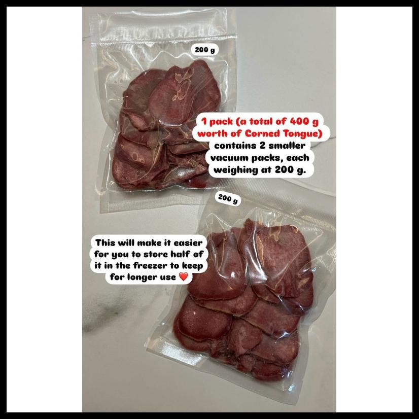 

HOMEMADE CORNED TONGUE 400 GRAM KORNET LIDAH SEHAT NON-MSG LEMBUT JUICY TANPA PENGAWET