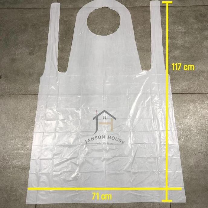 

Terlaris Apron Celemek Plastik Ldpe / Apron Medis Apd Disposable Sekali Pakai 1 Pack
