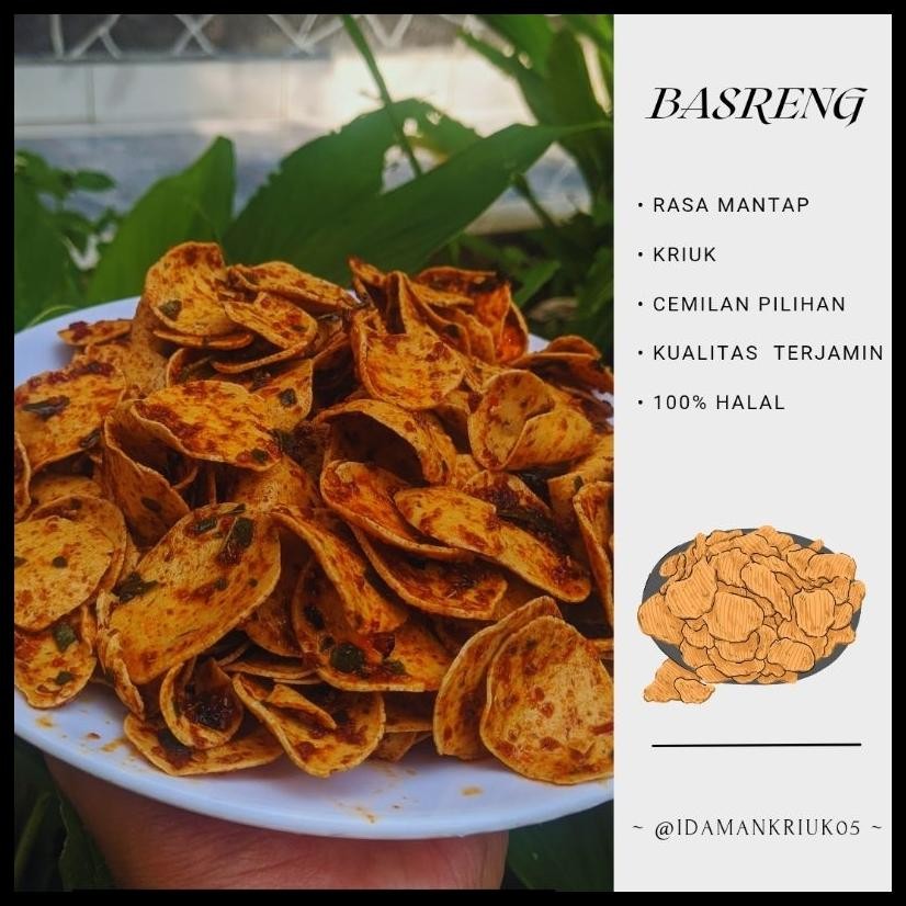 

BASRENG KRIUK DAGING SAPI PEDAS DAUN JERUK 500G/BARENG/KRIUK/MANTAP/RENYAH