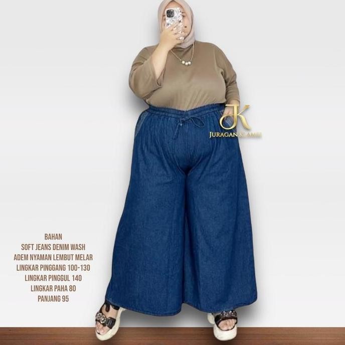 Promo / Terlaris KULOT JEANS JUMBO FREE BROS  Estimasi BB 85-140KG Wanita Celana Panjang Dewasa | BY