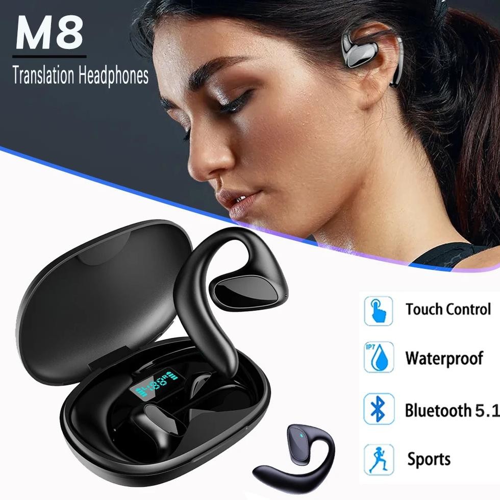 

M8 Language Translator Earbuds Smart 144 Languages High Accuracy Wireless Bluetooth Two Way Translator Device